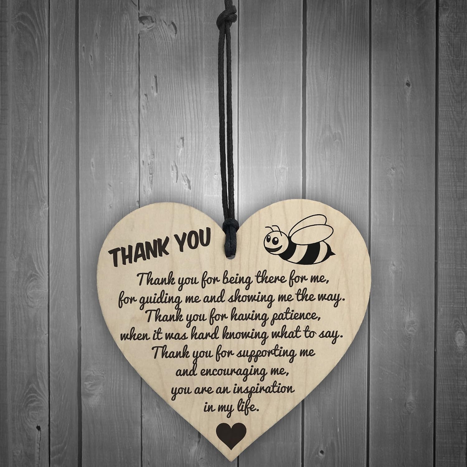 Red Ocean Thank You For Being There For Me Wooden Hanging Heart Love Friendship Plaque, multicoloured, 10 x 10 cm - Image 3