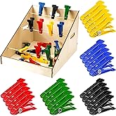 Poen 25 Pcs Graded Pinch Pin Exerciser, Finger Exerciser Hand Exercise Equipment with Wooden Storage Stand Occupational Trainer Tools Pinch Hand Clips for Conditioning Grip Strength Trainer