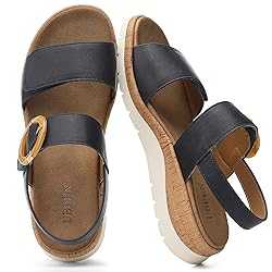UBFEN Womens Flat Sandals Arch Support Open Toe