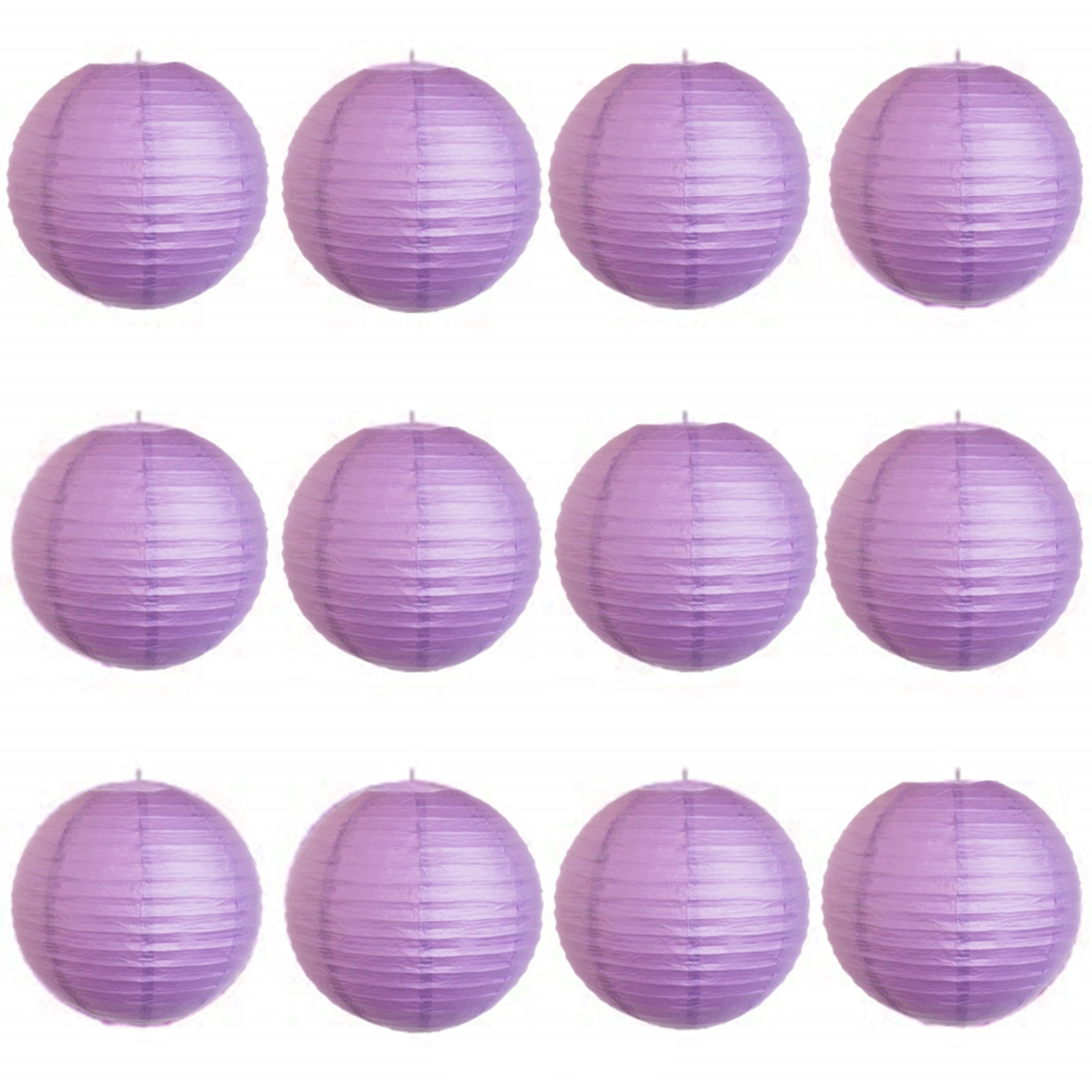 A Liittle Tree- 12 PCs Round Paper Lanterns Wedding Party Christmas New Year (Lilac, 8")
