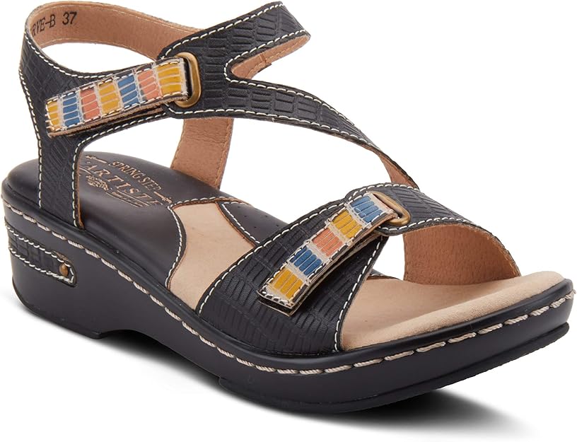 Amazon.com | Spring Step L'Artiste Women's Escurve Slingback Sandal Black EU 35 / US 5 | Sandals
