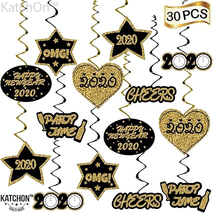Amazon Com Happy New Year Hanging Swirls Pack Of 30 New Years