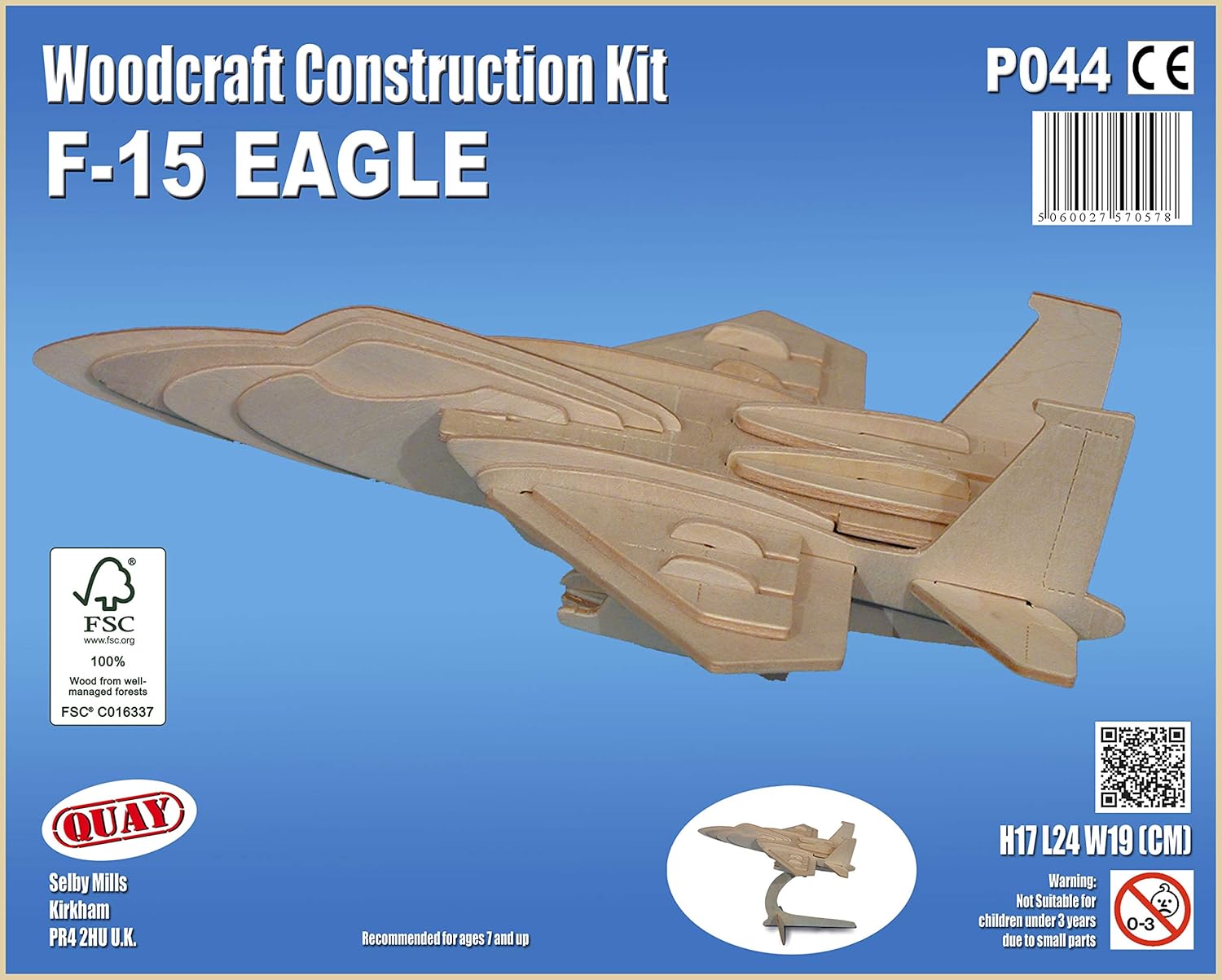Quay F-15 Eagle Woodcraft Construction Kit FSC, Medium - Image 3