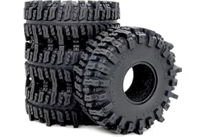 HOBBYSOUL 5.0'' Tall RC 1.9 Crawler Tires Soft Sticky T8 Mud Slingers Tyre for 1/10 Rock Crawling TRX4 high Trail SCX10 Wraith Upgrades, HS701545