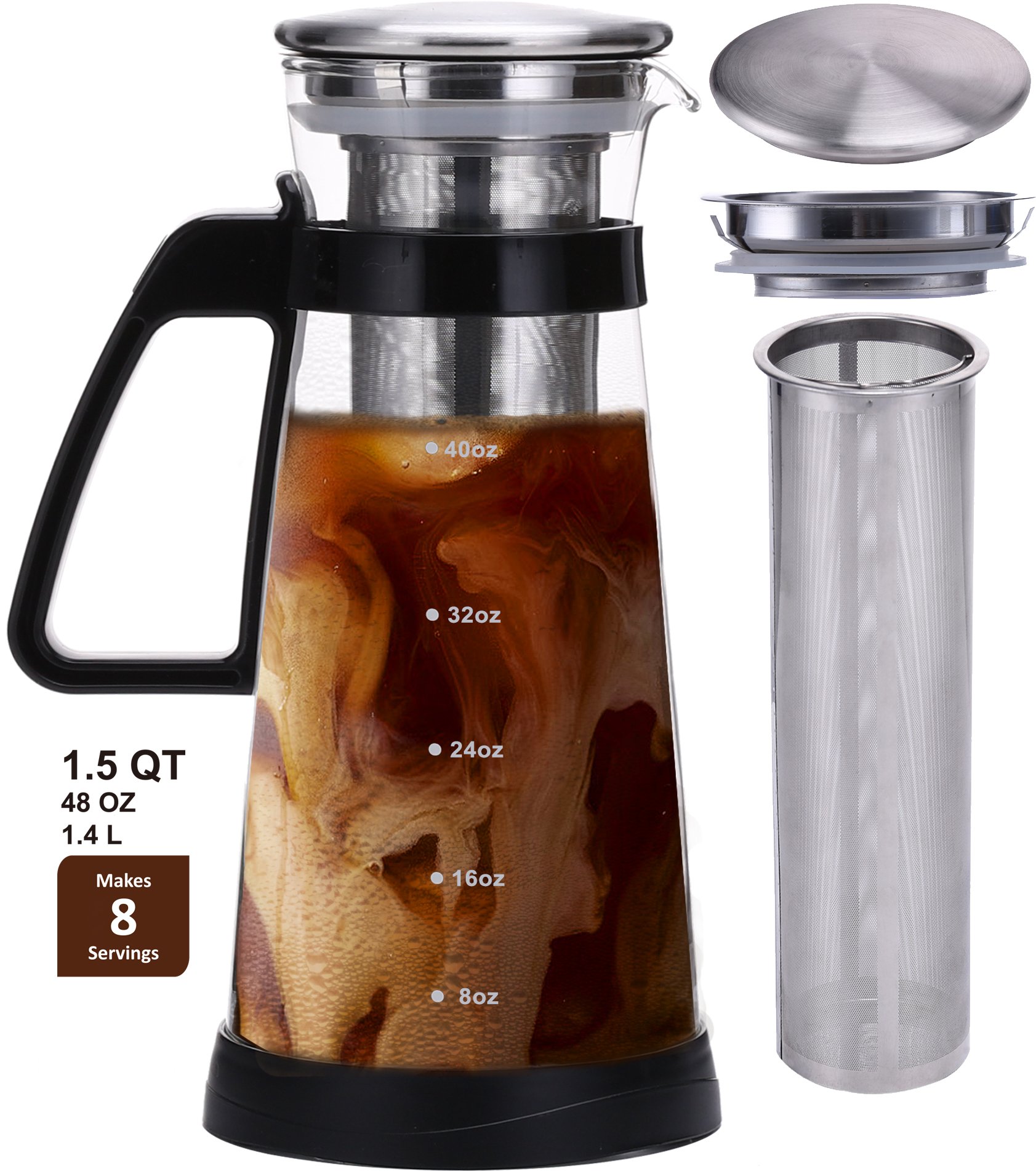 Buy NEW Jalousie Airtight Glass Pitcher Cold Brew Coffee Maker with