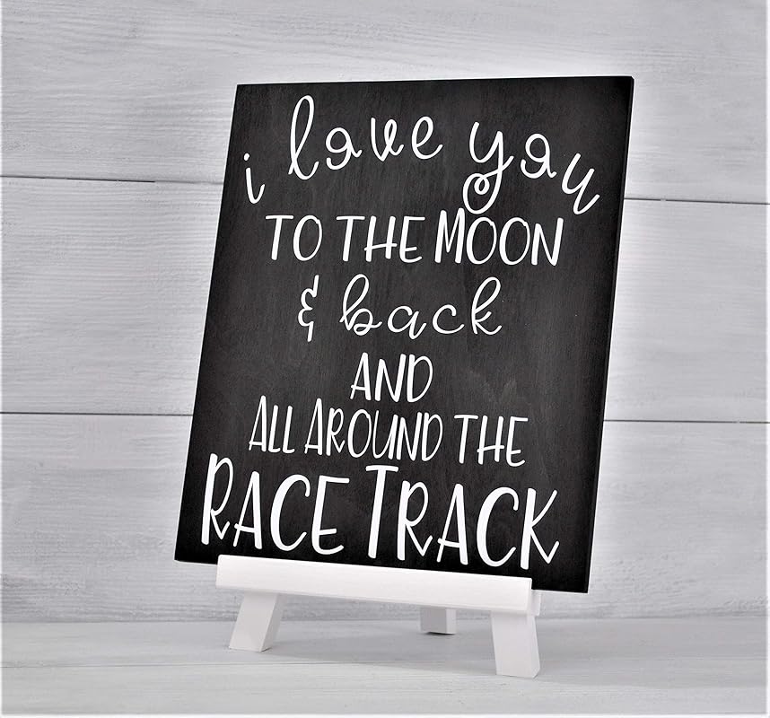 Amazon Com I Love You To The Moon Back And All Around The Race Track Nursery Decor Racing Sign Baby Shower Gift Handmade