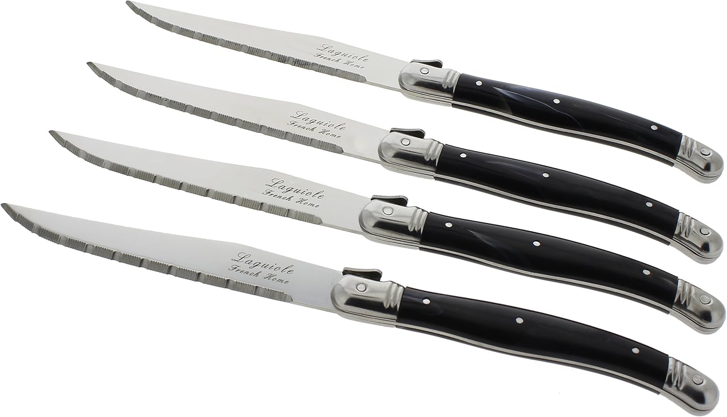 French Home Set of 4 Laguiole Steak Knives, Black Amazon.ca Home