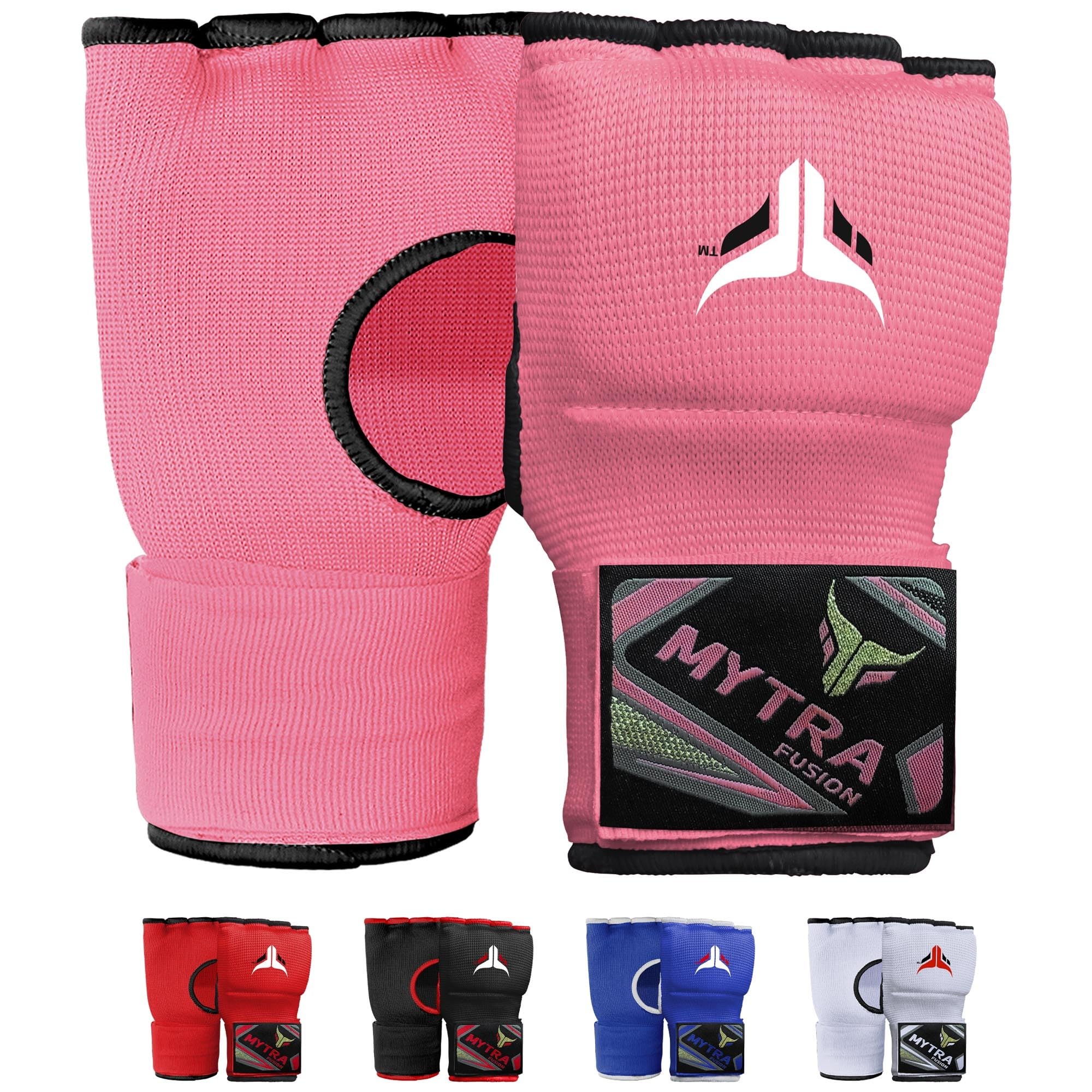 Mytra Fusion Kids Hybrid Boxing Inner Gloves Hand Wraps Gel Padded Punching Boxing MMA Muay Thai inner Gloves (Pink, Junior)