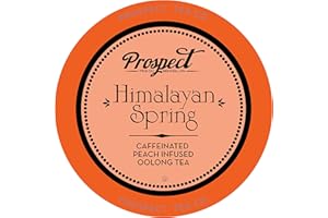 Prospect Tea Co. Himalayan Spring Peach Infused Oolong Tea Pods Compatible with K Cup Brewers Including 2.0, 40 Count