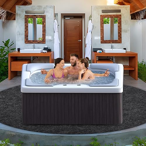 NOVWANG 72 Inch Hot Tub Mat, Large Washable Above Ground Protector