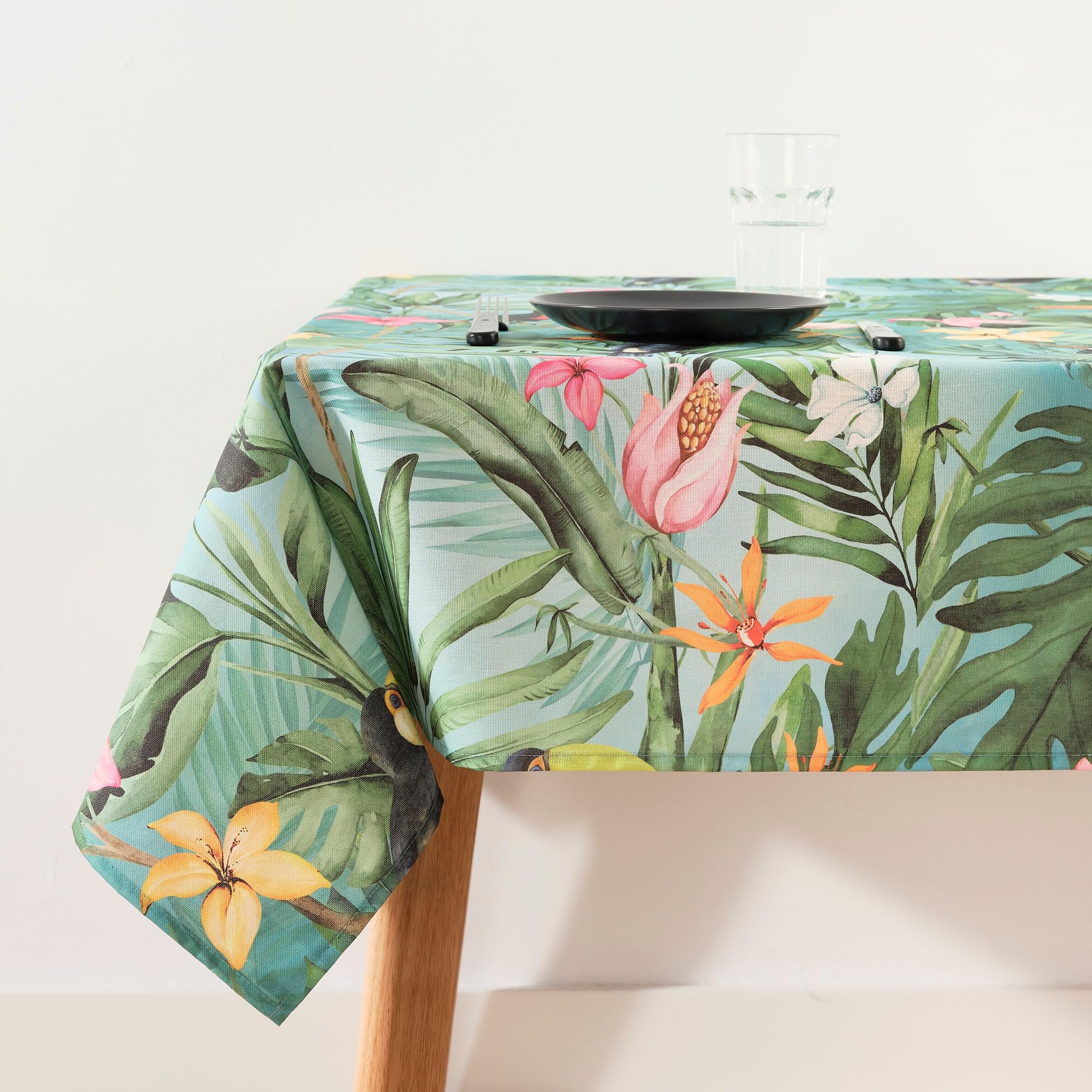 BELUM | Stain Resistant Tablecloth Size 300 x 155 cm - Extra Soft Touch Tablecloth Colour Multicolor - Tablecloth 100% Made in Spain Fabric 100% Organic Cotton - Tablecloth Model 0120-416