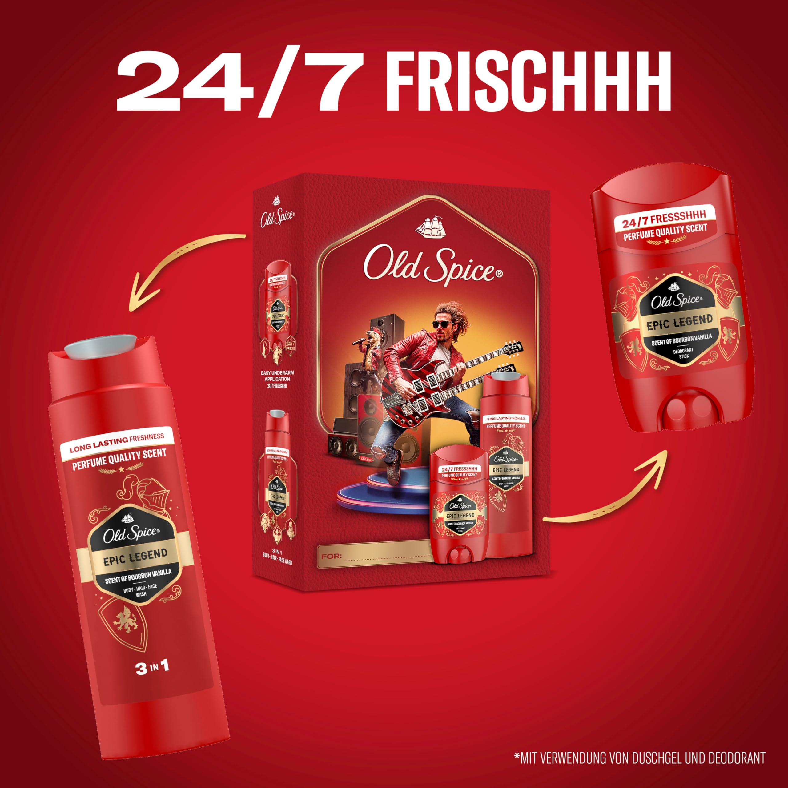 Old Spice Knight Geschenkset für Männer mit Epic Legend Deostick und Duschgel, 24/7 Frischhh bei täglicher Anwendung, langanhaltender Duft in Parfumqualität 3