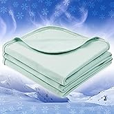 PAVILIA Cooling Blanket for Hot Sleepers, Lightweight Summer Blanket for Bed, Cooling Chill Throw Blanket for Night Sweats Absorb Heat for Adult Kid Baby on Warm Night, Teal Green, 50x60 inch