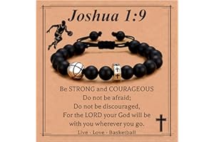 MISS CHIPMUNK Stocking Stuffers Christmas Gift- Baseball/Basketball/Football/Soccer Bracelet for Boys Cross Beaded Bracelet Gifts for Son Grandson Players Team Fan Friends,Birthday Christmas Gifts for Men Boys