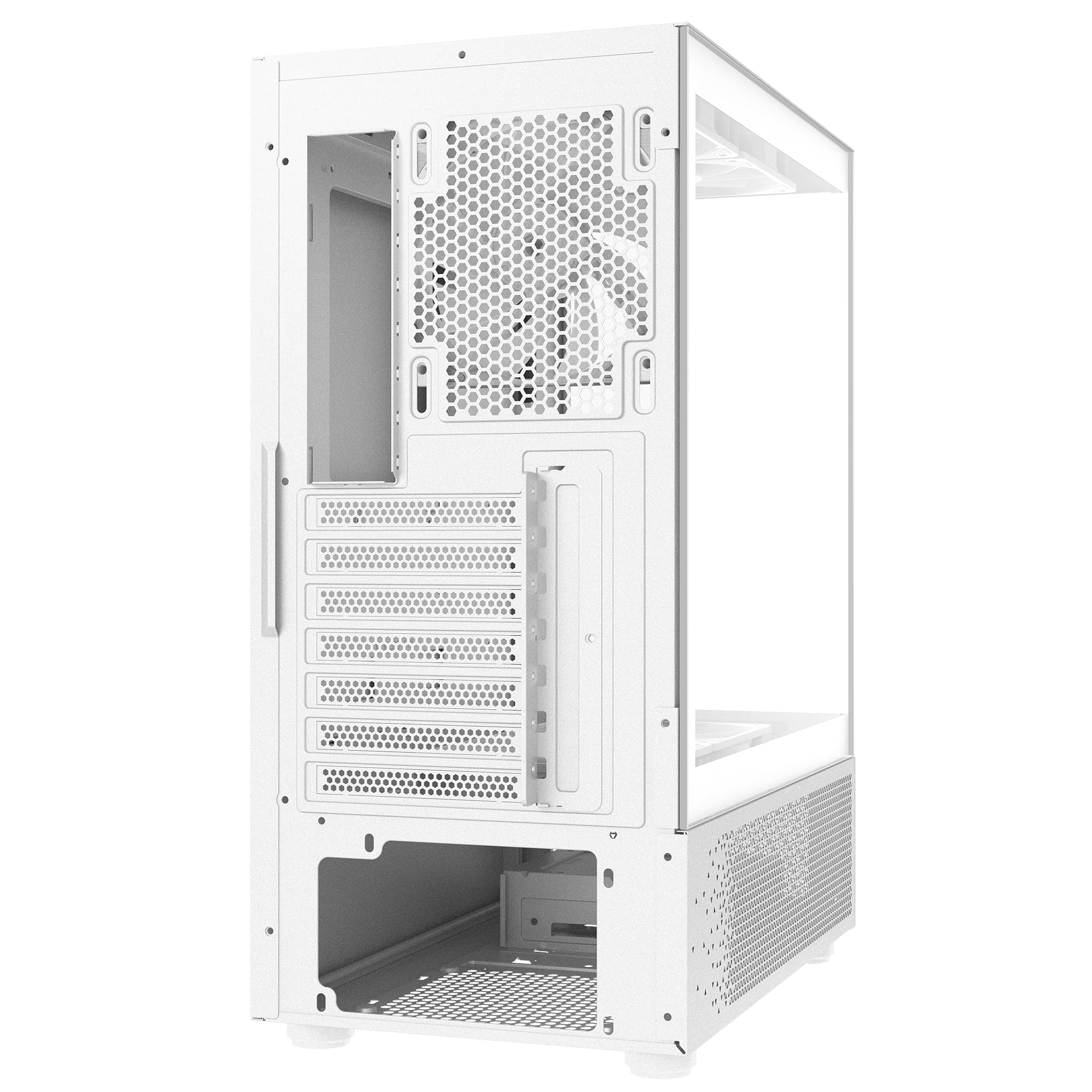 XPG Invader X Mini White ATX Mid Tower PC Case with 5 X ARGB Fans, VGA Support Up to 330mm, CPU Cooler Support Up to 166mm - INVADERXMINIMT-WHCWW 6
