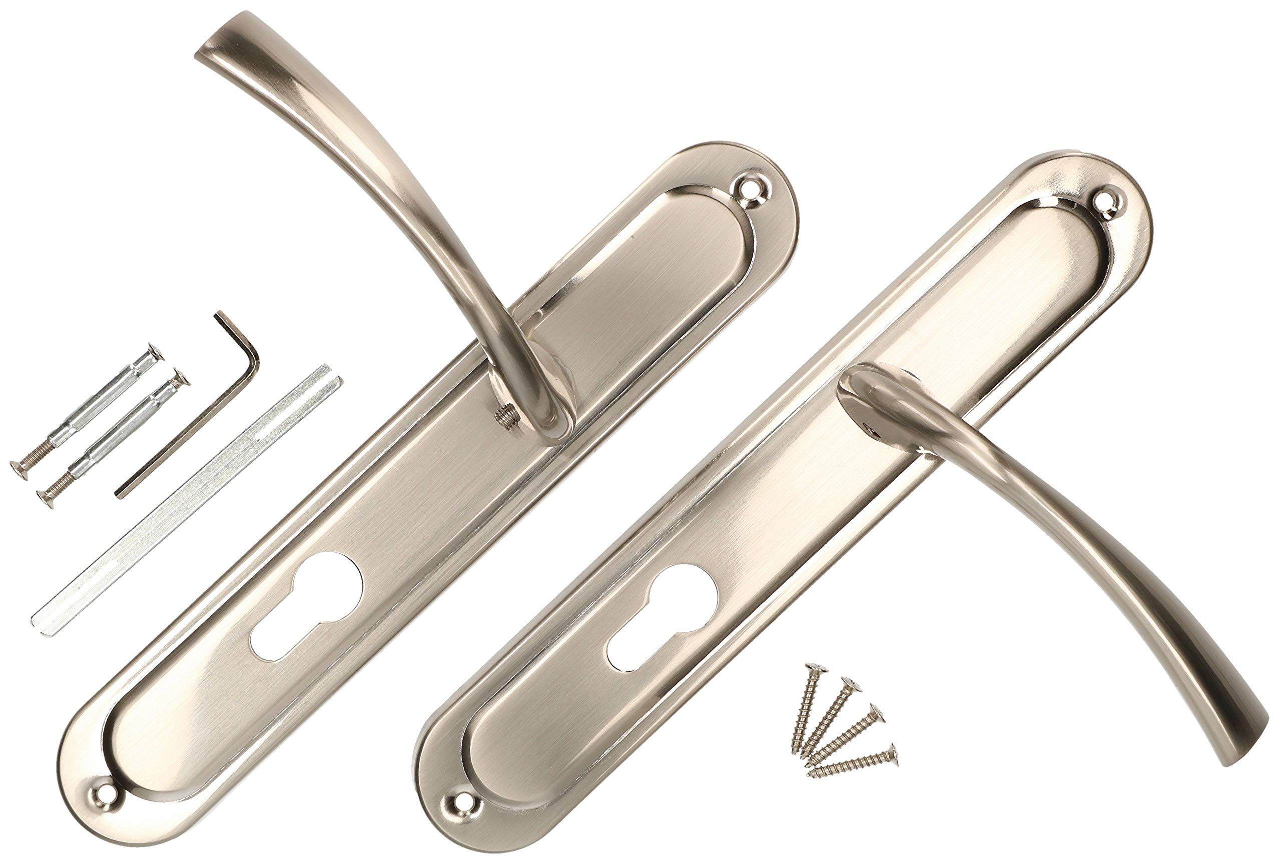 KOTARBAU® Door Handle Set 72 mm BB Long Plate Nickel Chrome Universal Modern