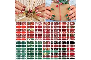 TailaiMei 14 Sheets Christmas Nail Wraps Stickers Nail Polish Strips Self-Adhesive Full Wraps with 2 pcs Nail Files for DIY Nail Art Decals (Celebrate Style)