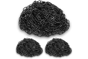 Berry 82Ft Plastic Chain Link - Black | 8MM Plastic Barrier Chain | 25 Meter Durable Safety Chain for Crowd Control, Construc