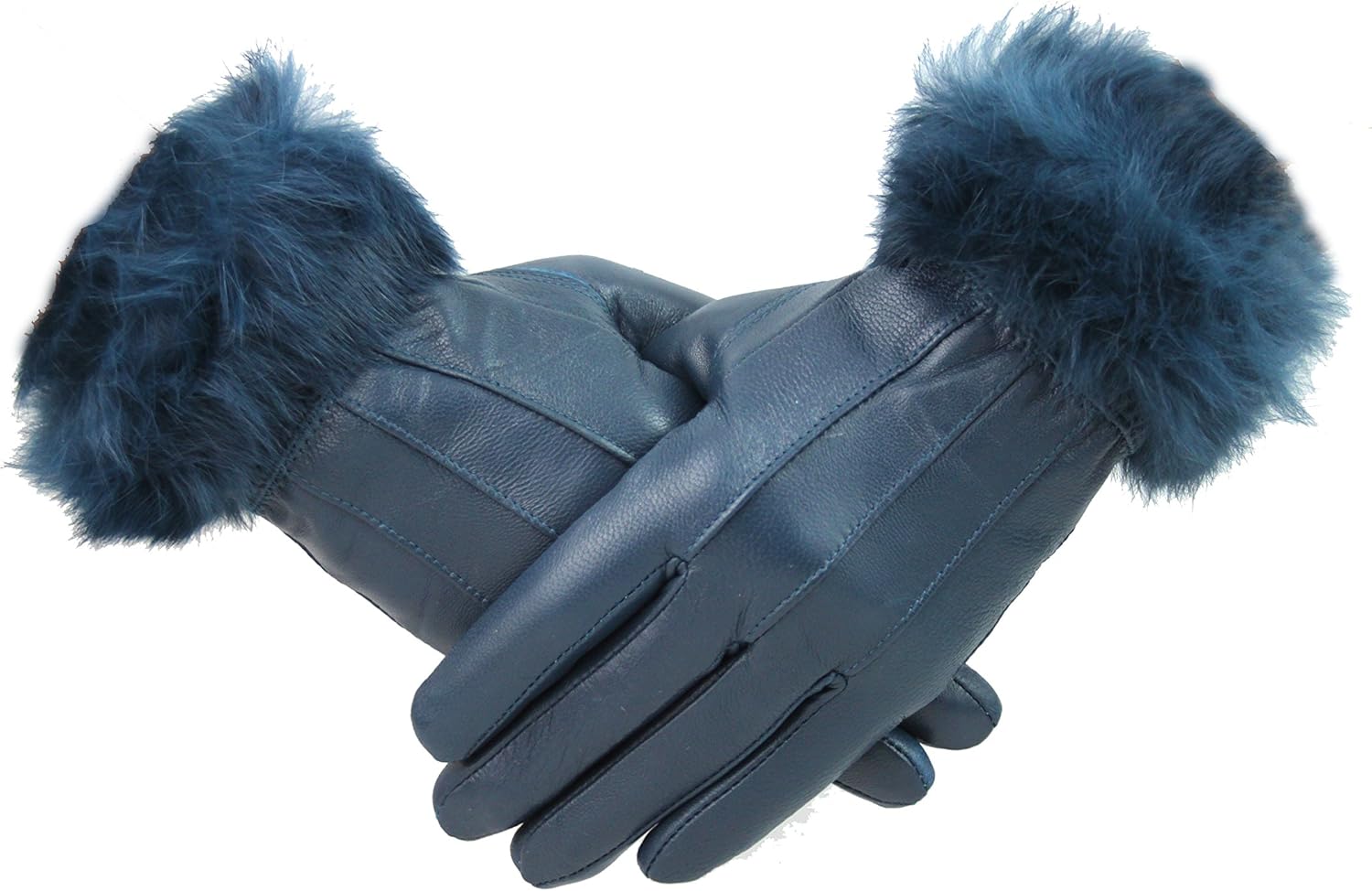 Womens 100 Leather Winter Gloves With Fur Trim Fleece Lined Ladies