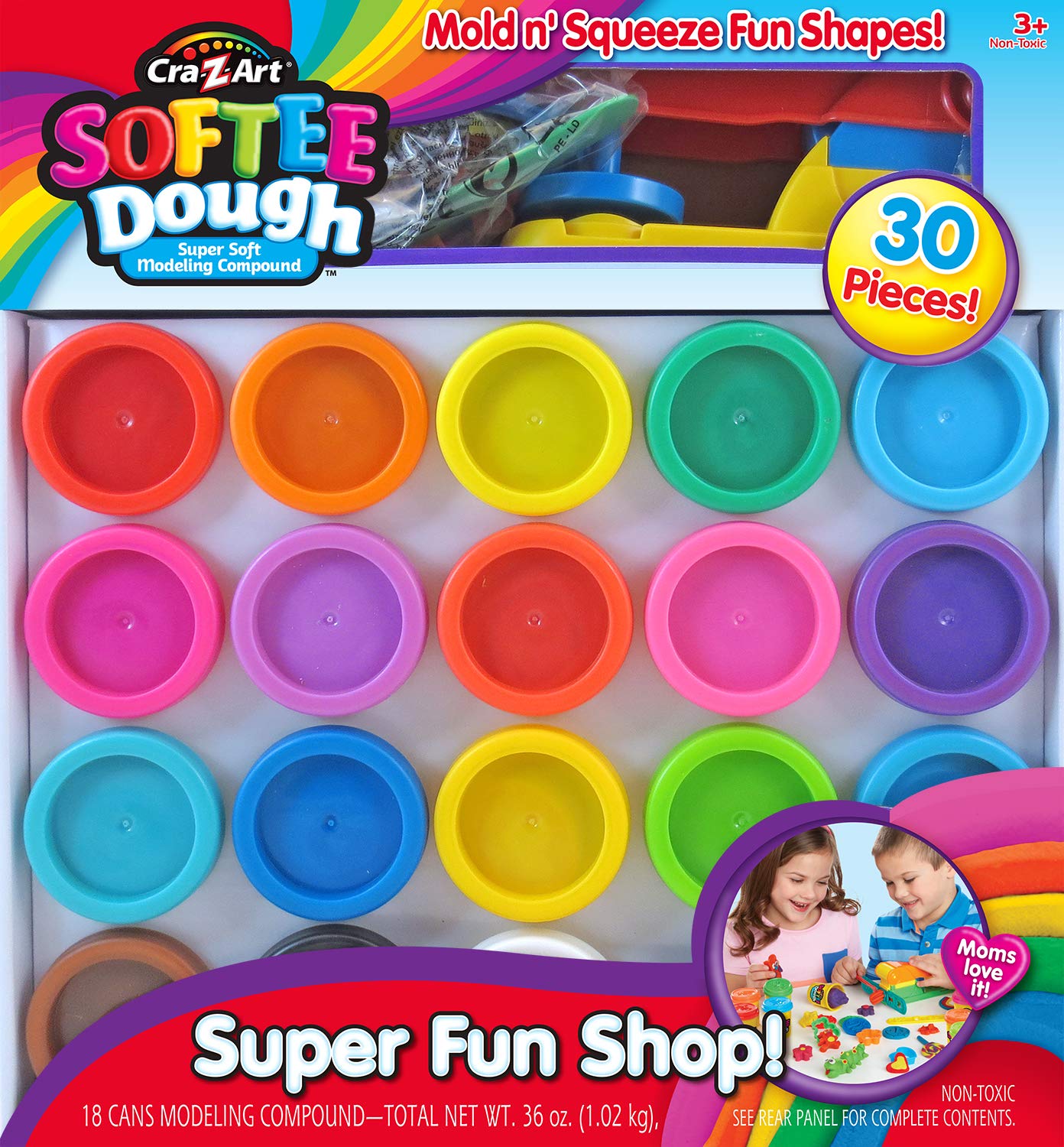 Cra-Z-Art Super Rainbow Softee Dough Color Pack Set (30-Piece)