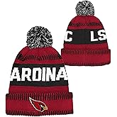 NFL Kids Youth 8-20 One Size Team Color Primary Logo Official Sports Tech Knit Cold Weather Football Pom Beanie Hat