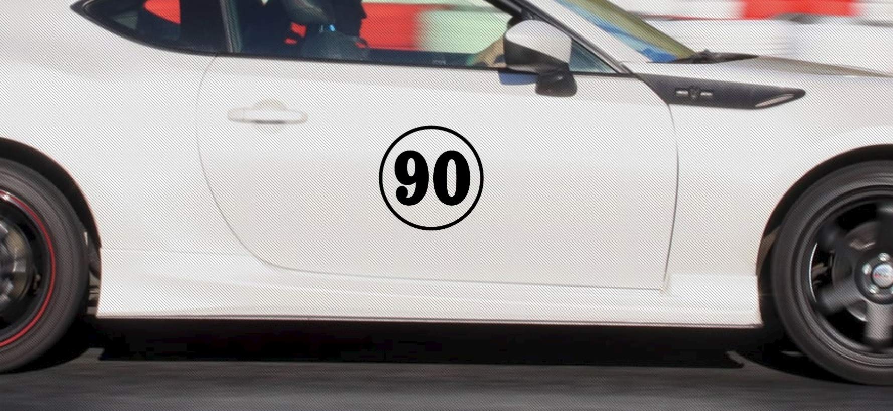 10" Set of Two Custom Numbers Classic Circle Rally Racing car Door