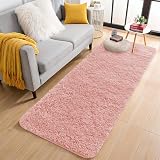 Aspire Homeware Pink 60x220cm Rug Living Room Anti Slip Shaggy Soft view 2