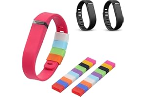 Techion 20Pcs Protective Silicone Fastener Rings Holder for Fitbit/Fitbit Alta/Garmin Vivofit/Samsung Gear Fit Wristband, Mixed-Color