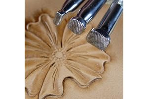 PRO LEATHER CARVERS Stainless Steel Barry King - 3-Piece Checkered Low Angle Beveler Set (Leather Stamping Tools)