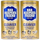 Bar Keepers Friend Powder Cleanser, 12 oz x 2, Multipurpose Cleaner, Degreaser & Remover for Burnt Stainless Steel Pots and P