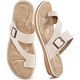 Ablanczoom Womens Sandals Summer Comfortable Dressy Flat Slides 2026 - Ladies Orthopedic Casual Walking Sandal