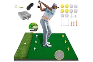 Upgrade Multi-Function Golf Hitting Mat – MyVoice 5x4ft Thickened Mat with Interchangeable Turf, Durable Non-Slip Base for Indoor & Outdoor Practice, Ideal for Golfers of All Levels