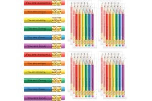 Spakon 48 Pack Back to School Gifts Inspirational Pencils Student Gift from Teacher Rainbow Colorful Pencil for Kid Motivational Sharpened Pencil Classroom First Day of School Gifts (Multicolor)