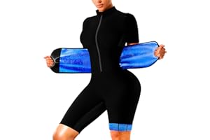 LMCOB Sauna Suit For Women Waist Trainers For Women Belly Fat Full Body Jumpsuit Adjust Waist Breathable Underarm
