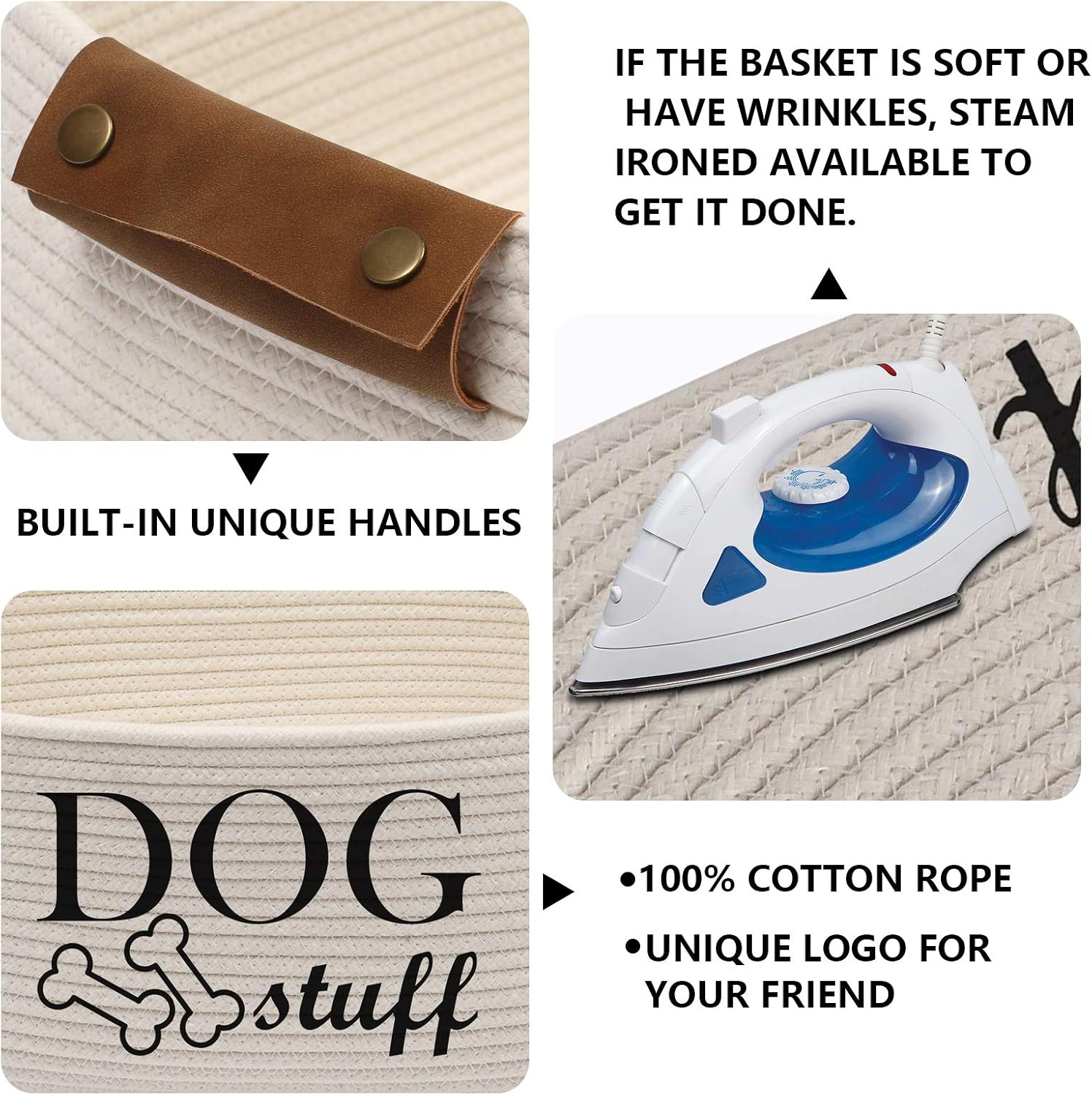 Durable Cotton rope dog toy storage, large dog bin, pet bed, puppy toy box, Perfect for organizing pet toys blankets, leashes - Image 4