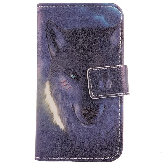 Lankashi PU Flip Leder Tasche Hülle Case Cover Handytasche Schutzhülle Etui Skin Für Alcatel One Touch Pop C7 7041D Wolf Desi