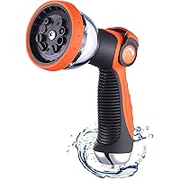 HOMY Garden Hose Nozzle, Heavy Duty and High Pressure Water Nozzle with 10 Spray Patterns, Thumb Switch Design, Easy Way…