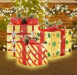 LAMPHOME 91 LED Christmas Set of 3 Lighted Gift