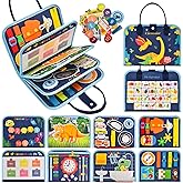 Ejanmilar Busy Book for Toddlers 1-3, Montessori Toys Busy Board for 1 2 3 4 Year Old Boy Girl Birthday Gift Educational Learning Quiet Activity Book Airplane Car Travel Toys for Tollders Kids 1-3