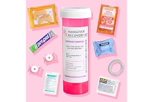 CHUG BUDDY 1 Pre-Filled Hangover Kit for Bachelorette Party Favors, 21st Birthday Gifts for Her, Bridesmaid Gifts in XL Pink Bottle, Bachelorette Party Accessories, Supplies and Decorations (White Label, 1)