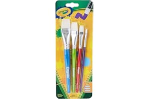 Crayola Grands pinceaux (4 carats) pour enfants, fins et épais, pour acrylique, température et peinture à base d'eau, à parti