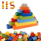 PUZSNAP 115 PCS Large Building Blocks, Educational STEM Toys for Kids Ages 3+, Creative Construction Playset for Preschool Le