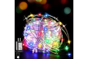 PUHONG (New) 100FT Rope Lights, 300 LED Connectable Outdoor Rope Lights, Waterproof Tube Lights with 8 Modes for Indoor Outdoor, Deck, Pool, Landscape, Background, Trees, Bridges Decoration (Multicolor)