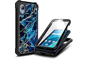WDHD Compatible with Cricket Debut S2 / At&t Calypso 4 Case with [Built-in Screen Protector], Full-Body Protective Shockproof Rugged Bumper Cover, Impact Resist Phone Case (Sapphire)
