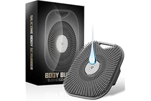 KPYPHM Zinc Infused Silicone Body Scrubber for Men, New Upgrade Deep Exfoliating Body Scrubber for Shower, Silicone Loofah Men for Sensitive Skin with Lathering Bristles and Ergonomic Non-Slip Handle (Gray)