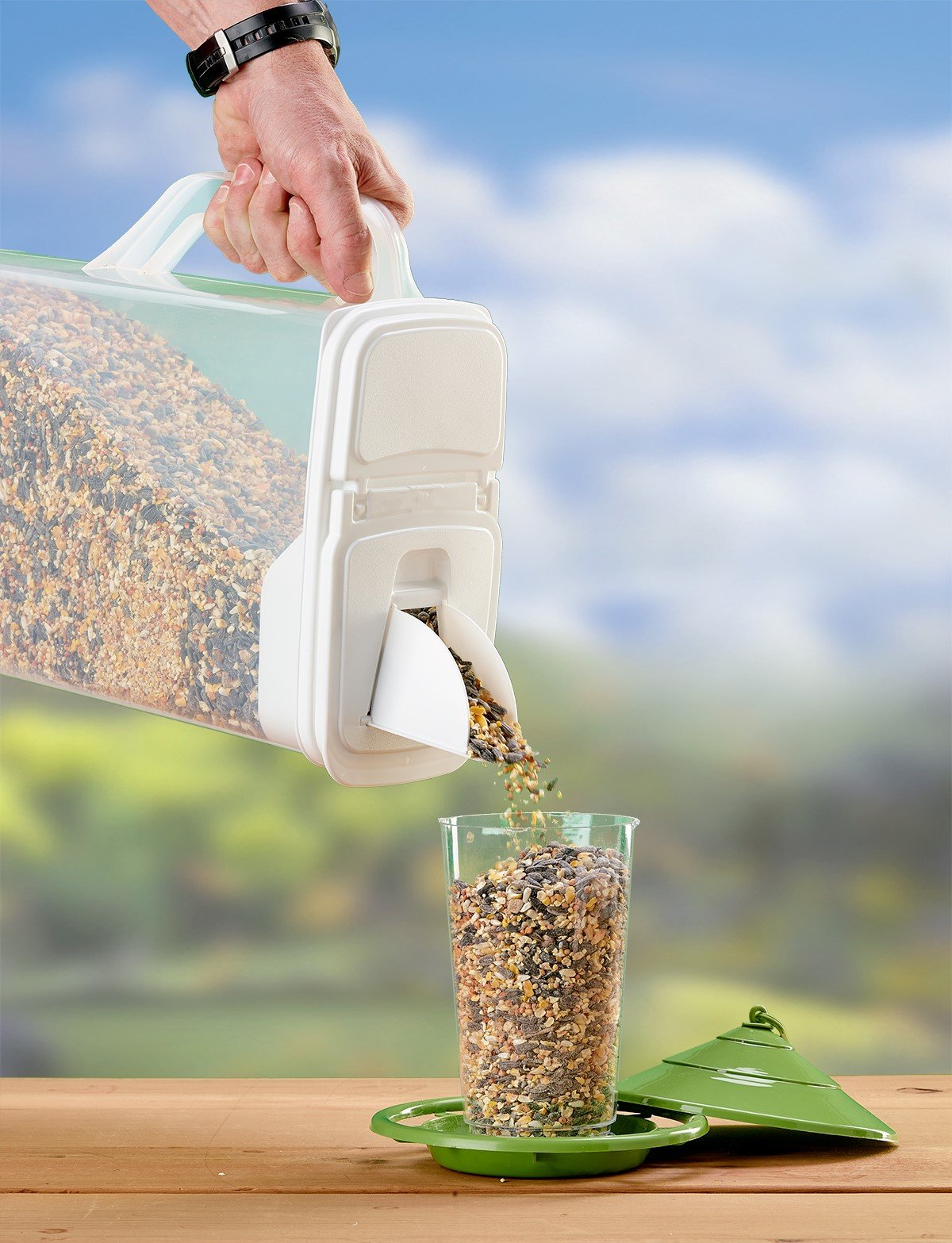 Buddeez 8 Qt and 3.5 Qt Bird Seed Dispenser Set Set of 2 Containers