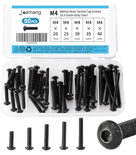 Uxcell M4 X 40mm Alloy Steel Socket Head Cap Screws - Black Hex Bolts, 12.9 Grade, 20 Pack - View #4