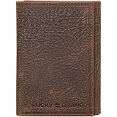 Lucky Brand Men's Trifold Wallet | ID Window | Card Slots | Genuine Leather | Organization | Durable | Stylish