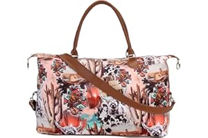 LEZIAZANY Cow Weekender Duffel Bag for Women Travel Tote Bag Large Capacity Overnight Weekend Bags With Shoulder Strap