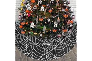 Fixbetter Halloween Tree Skirt 36 Inches, Spider Web Halloween Tree Skirt for Halloween Decoration Indoor, Halloween Decorations for Halloween Tree,Halloween Tree Mat for Holiday Party Decoration